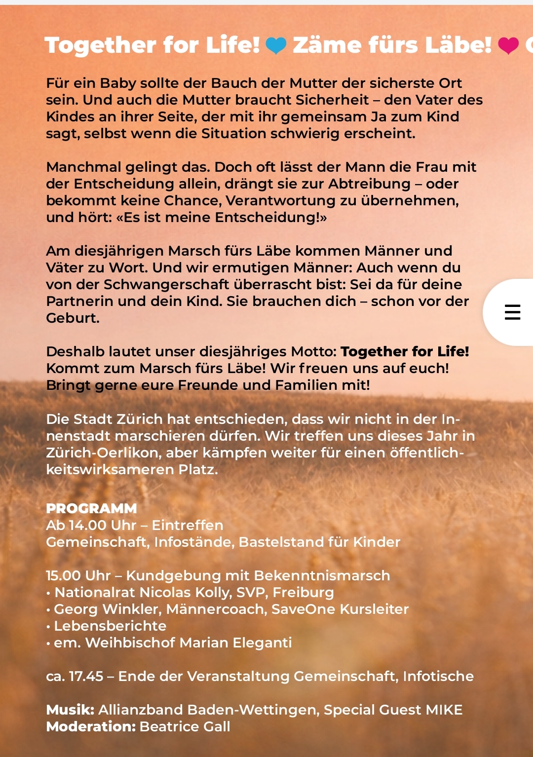 Gellertkirche Basel, Marsch fürs Läbe 19.09.26 Mitreisende gesucht