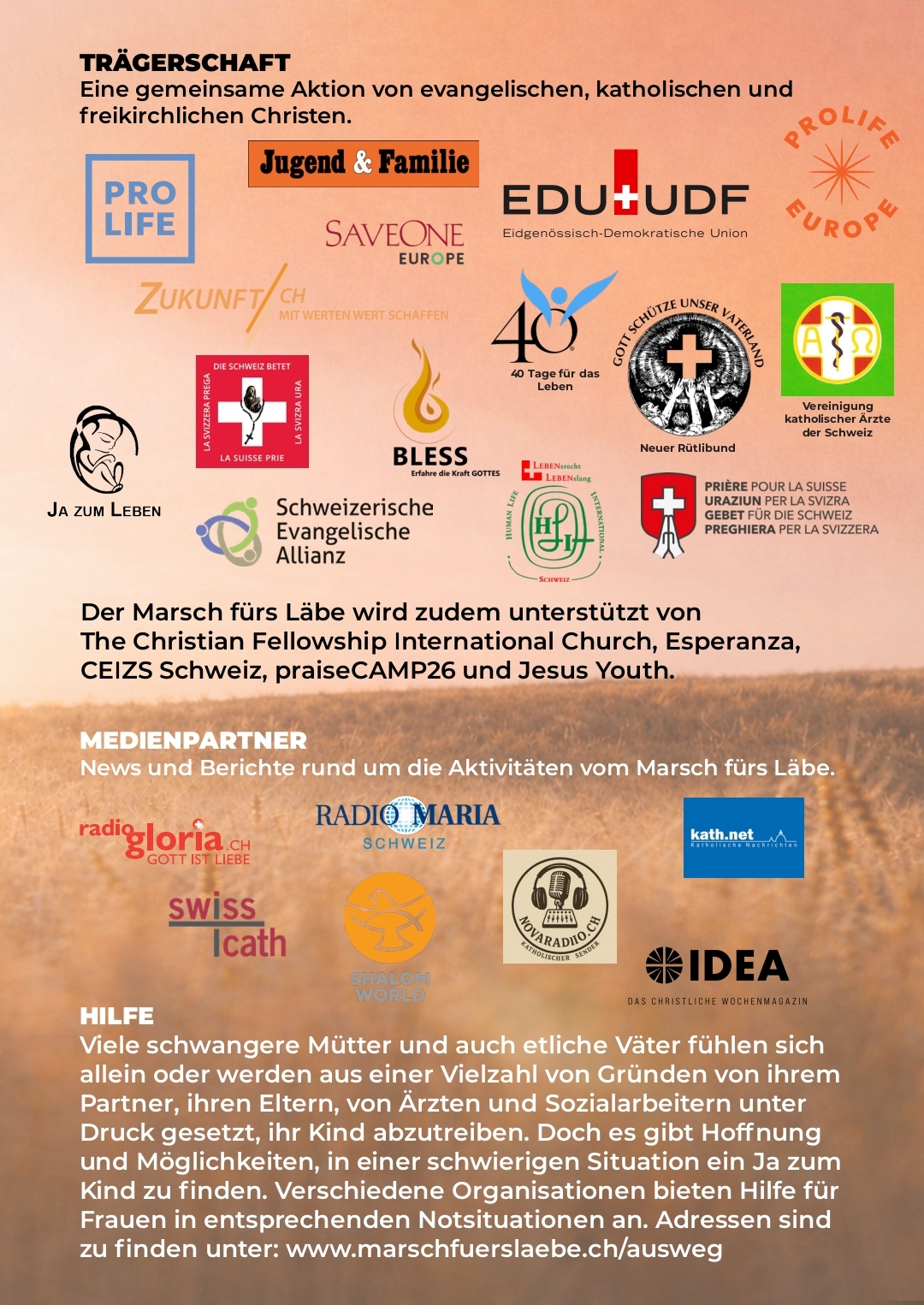 Gellertkirche Basel, Marsch fürs Läbe 19.09.26 Mitreisende gesucht